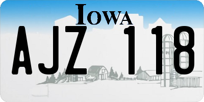 IA license plate AJZ118