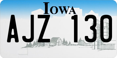 IA license plate AJZ130