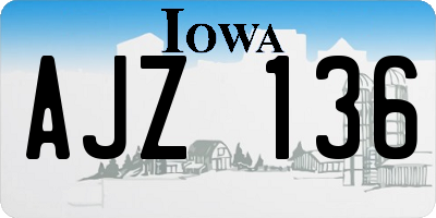 IA license plate AJZ136