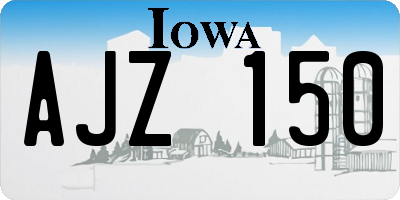IA license plate AJZ150