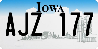 IA license plate AJZ177