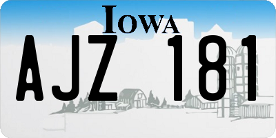 IA license plate AJZ181