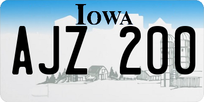 IA license plate AJZ200