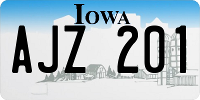 IA license plate AJZ201