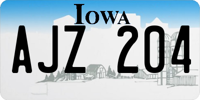 IA license plate AJZ204