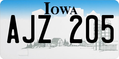 IA license plate AJZ205