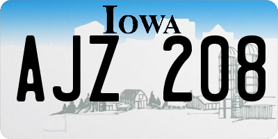 IA license plate AJZ208