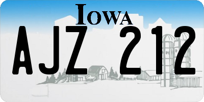 IA license plate AJZ212