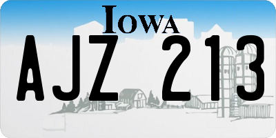 IA license plate AJZ213