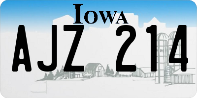 IA license plate AJZ214