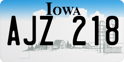 IA license plate AJZ218