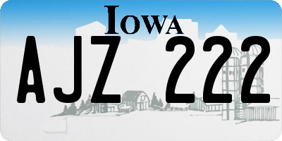 IA license plate AJZ222