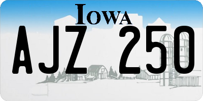 IA license plate AJZ250