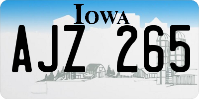 IA license plate AJZ265