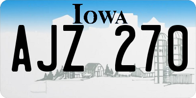 IA license plate AJZ270