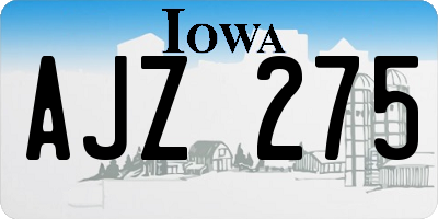IA license plate AJZ275