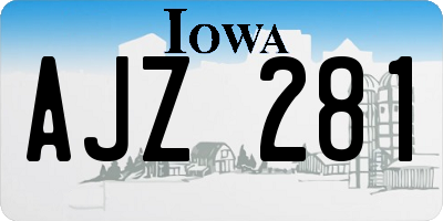 IA license plate AJZ281