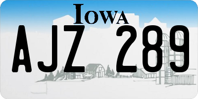 IA license plate AJZ289
