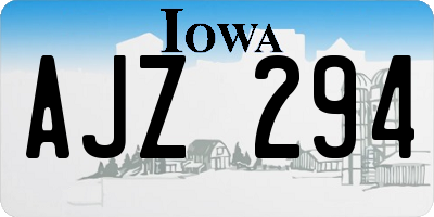 IA license plate AJZ294