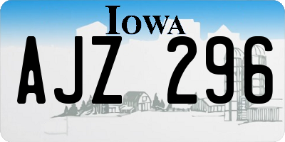 IA license plate AJZ296