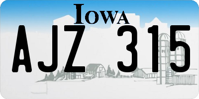 IA license plate AJZ315