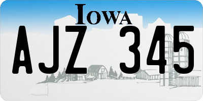 IA license plate AJZ345