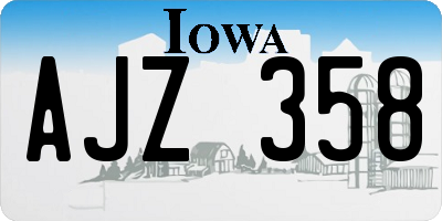 IA license plate AJZ358