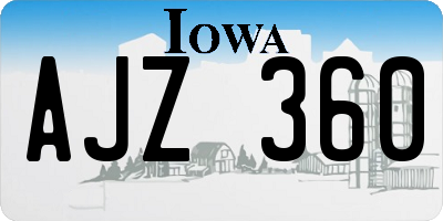 IA license plate AJZ360
