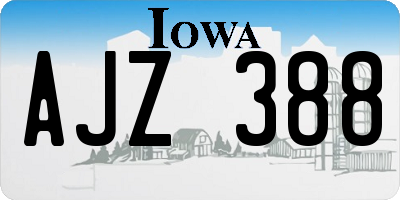 IA license plate AJZ388