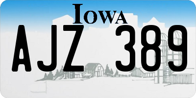 IA license plate AJZ389