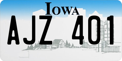 IA license plate AJZ401