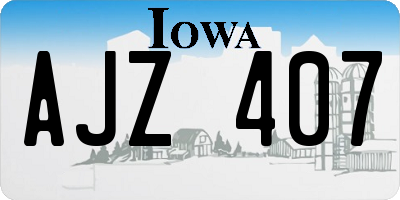 IA license plate AJZ407