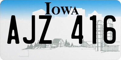 IA license plate AJZ416