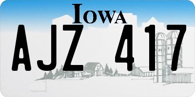 IA license plate AJZ417
