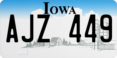 IA license plate AJZ449
