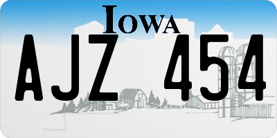 IA license plate AJZ454