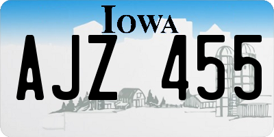 IA license plate AJZ455