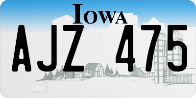 IA license plate AJZ475