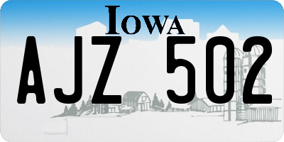 IA license plate AJZ502
