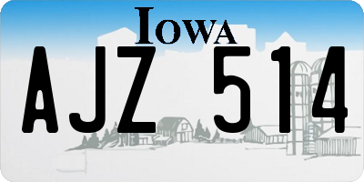 IA license plate AJZ514