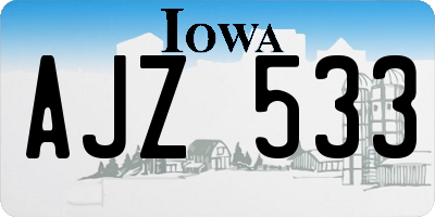 IA license plate AJZ533
