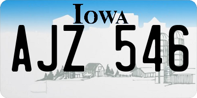 IA license plate AJZ546