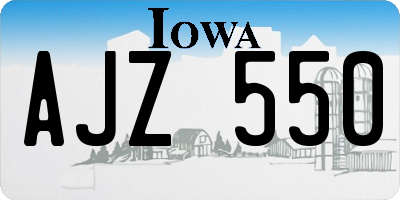IA license plate AJZ550