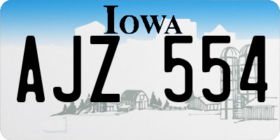 IA license plate AJZ554