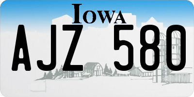 IA license plate AJZ580