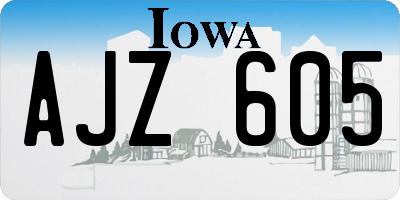 IA license plate AJZ605