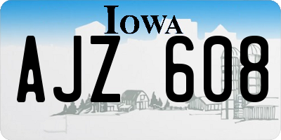 IA license plate AJZ608