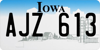 IA license plate AJZ613