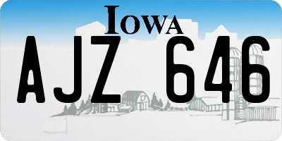 IA license plate AJZ646