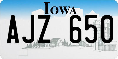 IA license plate AJZ650